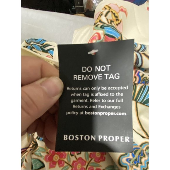 Boston Proper Boho Floral Ruffle Neckline Maxi Dress Womens Long Sleeve VNeck 10 - Picture 9 of 12